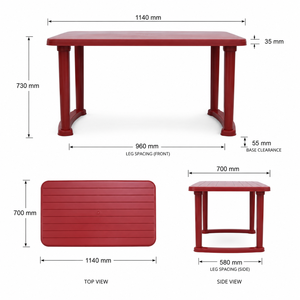 Modern Durable Plastic Foldable <b>Dining</b> <b>Table</b> Metal Legs Waterproof <b>Dining</b> Room Furniture 6-Seater Apartment Warehouse Hotel - Product Image 3