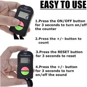 2025 entretenimiento deportivo contador de cuenta de mano electrónico 4/12 Uds. Cordón de contador de clicker para Golf Fish Lap agregar resta - Product Image 3