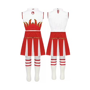 Uniformes de Falda para Porristas, Conjuntos sin Mangas, Trajes de Porristas 100% Poliéster Elástico, Personalizables con Impresión por Transferencia de Calor - Product Image 1