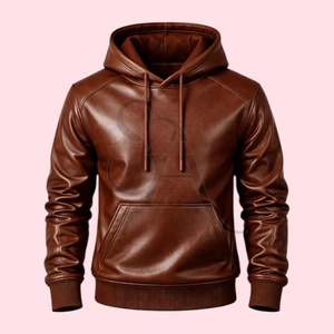Men's Brown Nylon Windproof Cartoon Pattern Casual Pullover Hoodie - Product Image 2