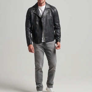 Colección de Invierno, Chaquetas de Cuero PU para Hombre, Estilo Urbano, Logotipo Bordado, Cuello Alto, Corte Ajustado, Precio al por Mayor - Product Image 3