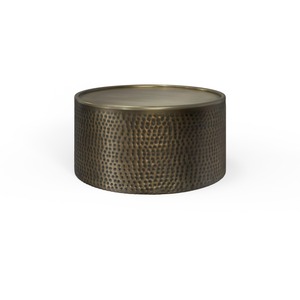 Golden Form Contemporary Coffee <b>Table</b> With Hammered Finish Modern Living Room Furniture Metal Frame Design - Product Image 4