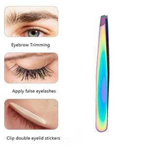 Eyebrow Tweezers Hair Slanted Puller Stainless Steel Eye Brow Clips Hair <b>Removal</b> Slant Tip Makeup <b>Tool</b> Eyebrow Eyelash Tweezers - Product Image 3