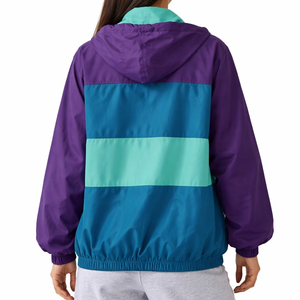 Women Color Block Windbreaker <b>Jacket</b> Oversized Zip Up Casual Sports Coat Lightweight Streetwear Bomber <b>Jacket</b> Outerwear - Product Image 3