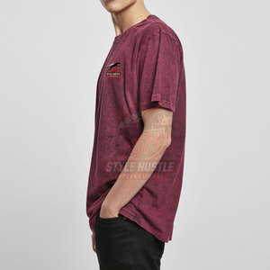 Servicio OEM, Camiseta de Corte Holgado con Lavado Ácido, Personalizada e Impresa para Hombre, 100% Algodón, Precio Bajo al por Mayor, Camisetas con Lavado Ácido para Hombre - Product Image 4