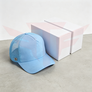 Casquette Trucker Unisexe en Maille Tactique à 5 Panneaux, Dos Ajustable, Décontractée, Adulte, Printemps-Été, Respirante, Imperméable, Bleu Clair - Product Image 1