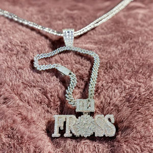 Joyería Hip Hop Clásica para Hombre, Colgante Personalizado con Letras, Plata de Ley 925, Chapado en Oro Rosa, Diamante Moissanita, Inicial del Nombre - Product Image 4