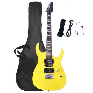Bolsa de Viaje para Guitarra Electroacústica Pintada con Pastillas HSH, Correa, Palanca, Cable, Llave y Herramientas - Acabado Amarillo - Product Image 1