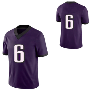 Unisex for V-Neck American Football Jersey Short Sleeve Number 6 Sublimated Breathable Mesh Fabric Moisture Wicking Regular - Product Image 3