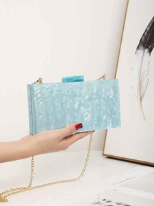 Pochette de soirée pour femme en résine écologique avec strass, faite à la main, design personnalisé - Product Image 2