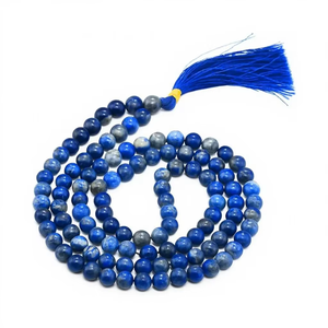 Collier de prière en lapis-lazuli avec 108 perles et pompon, perles de prière religieuses pour l'islam, la méditation, le yoga, bijoux unisexes en perles colorées - Product Image 2