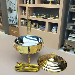 Luxury Lattice Chafing Dish Set Stainless Steel <b>Buffet</b> Warmer Pillar Lid Holder Gold Silver Black White Hotel <b>Server</b> - Product Image 4
