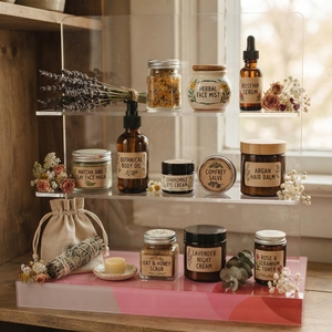 Custom Acrylic Modern Portable Clear Countertop Retail <b>Display</b> Stand with Easy Assembly - Product Image 2