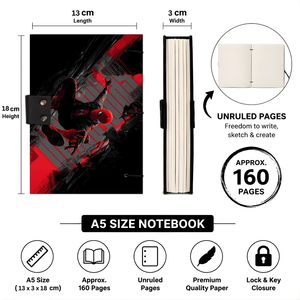 Premium A5 Handmade Paper Notebook 100 Pages | Eco Friendly Journal Dynamic Action Theme | Hard Cover <b>Diary</b> Sketchbook Gift Use - Product Image 4