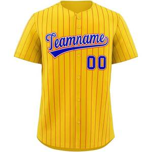 Maillot de baseball à fines rayures personnalisé pour hommes/femmes/chemise boutonnée pour jeunes avec nom et numéro personnalisés imprimés ou cousus - Product Image 4