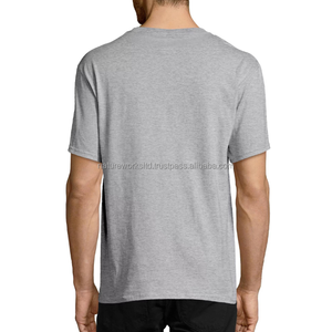 เสื้อยืดคอกลมผ้าคอตตอนผสมสีเขียวมะนาวสำหรับผู้ชายเสื้อไม่มีลายพิมพ์ลำลอง - Product Image 5