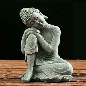 Estatua de Buda Tallada a Mano en Piedra Arenisca, Escultura Premium para Jardinería, Resorts y Decoración Espiritual de Interiores - Product Image 1