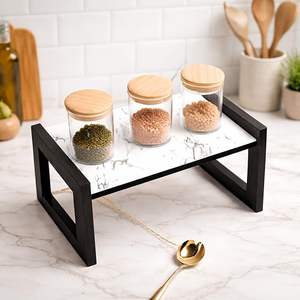 Étagère de rangement multifonctionnelle en bois pour cuisine, support pour épices, pots, ustensiles, vaisselle, assiettes |   Armoires de cuisine - Product Image 1
