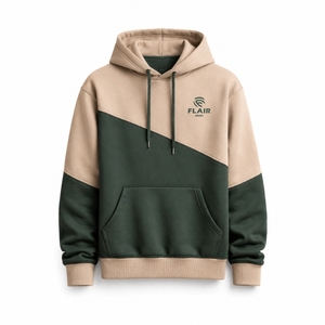 Sweat-shirt à capuche bicolore personnalisé – Sweat-shirt à capuche en polaire premium, style streetwear décontracté pour hommes et femmes - Product Image 2