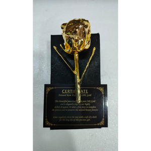 Rose de luxe plaquée or 24 carats, rose véritable préservée, plaquée en or pur, pour la Saint-Valentin, la fête des mères, un anniversaire de mariage - Product Image 1