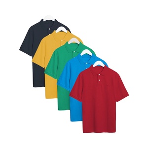 Camiseta Polo de Verano para Hombre, Informal, de Punto, 100% Algodón, Cuello Redondo, ODM, Manga Corta, Transpirable, Cuello Ban - Product Image 4