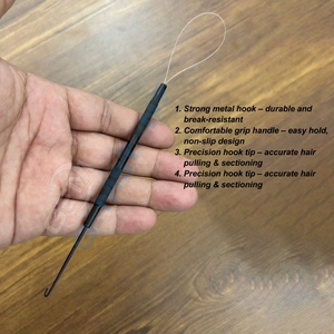 2 In 1 Professional Hair Extension Pulling <b>Hook</b> & Loop <b>Tool</b> | Micro Ring & Nano Bead Hair Extension Installation <b>Tool</b> - Product Image 2