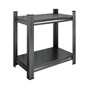 Libreria in Metallo Nero a 2 Ripiani con Divisori Regolabili per Ufficio o Camera da Letto, Scaffale Verticale, Montaggio Richiesto - Product Image 2