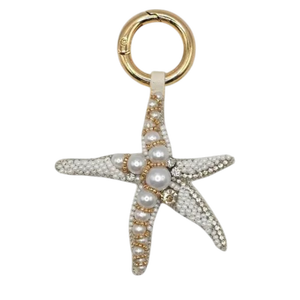 Cute Embroidered Woven Star Pattern Zinc Alloy Carabiner <b>Keychain</b> with Beaded Charms Handmade Seed Beads Trendy Girls Gift - Product Image 3