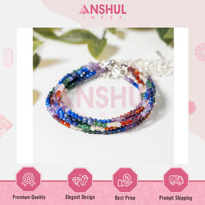 Cheville en cristal de pierres précieuses 7 chakras, qualité supérieure, grade AAA, design tendance, multicolore, à facettes, extensible, fournisseur indien - Product Image 4