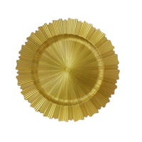 Assiette de présentation ronde en fer doré rose, écologique, style américain, motif uni, polie, pour la décoration de table de mariage et d'événements