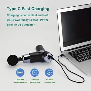 Pistola de fascia de carga rápida tipo C () Herramienta de masaje de alta eficiencia - Product Image 5