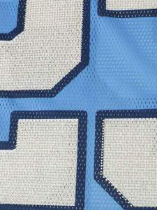 Camiseta Deportiva de Fútbol Americano Azul Cielo con Pedrería para Mujer, Malla Transpirable de Poliéster, Cuello en V, Estilo Urbano, Número Brillante, OEM - Product Image 4