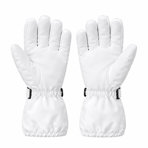 VELANO HIDES Gants de ski en cuir imperméables et respirants pour snowboard, coupe-vent, doigts entiers, fermeture réglable au poignet avec boucle auto-agrippante - Product Image 2
