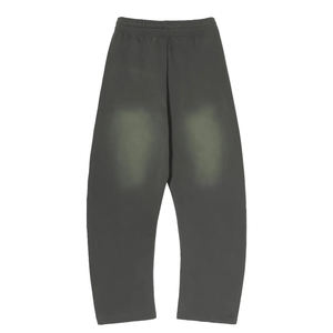 กางเกงวอร์มขาบานทรงหลวมสไตล์วินเทอร์ ฮายสตรีท ฟอกสีซีดแบบแอซิดวอช มีเชือกผูกเอว 400GSM ทรงตรง ใส่สบาย สกรีนโลโก้ได้ตามสั่ง ยูนิเซ็กส์ - Product Image 2