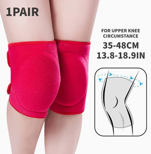 Genouillères épaisses et respirantes avec fermeture à enfiler pour la protection au volleyball, unisexe, rouge, 35-48 cm, toutes saisons - Product Image 1
