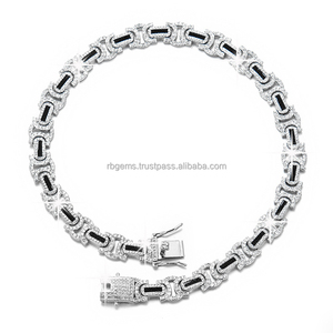 Collar de Plata de Ley 925 con Oro Amarillo de 14K, Estilo Hip Hop Miami Cuban Link, Cadena de Cuerda con Moissanita de 8mm-15mm, Certificado IGI - Product Image 3