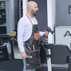 Tablier en cuir élégant pour usage quotidien – Idéal pour barbiers et toilettage d'animaux – Vêtement de travail - Product Image 4