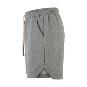 Shorts d'été décontractés pour hommes, taille élastique, confortables, pour le quotidien, athlétiques, coupe décontractée, avec cordon de serrage, pour la marche, couleur unie, 100% coton - Product Image 3