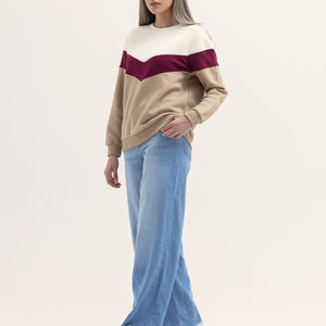 New Arrival 100% Cotton Women Pullover Sweatshirt Soft Fleece Lined Ribbed Cuffs Wholesale OEM ODM Custom Logo Factory - Product Image 4
