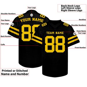 Maillot de football américain personnalisé style universitaire en mélange polyester-spandex avec logo brodé, respirant et à séchage rapide – Fournisseur en gros - Product Image 5
