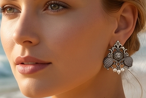DIVYORO <b>SILVER</b> ETHNIC STUDS - Product Image 3