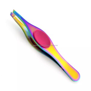 Pinzas Profesionales para Cejas con Puntas Inclinadas, Acero Inoxidable, Agarre de Silicona, Calidad Grado A+, Color Personalizado para Cejas - Product Image 5