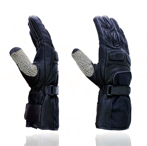 Guantes de Motocicleta Samroz Sports para Hombre, Negros, de Cuero Impermeable, con Textil y Cuero - Product Image 3