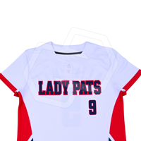 Seragam Tim Olahraga Unisex Baseball Dua Kancing Premium Ramah Lingkungan Jersey Lengan Pendek Sublimasi Penyerap Keringat Putih Merah Biru Tua