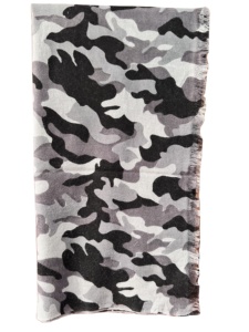 100% Purity Camouflage Cashmere Winter Scarf Super Soft Light Weight Hand Woven Hand Printed Women's <b>Green</b> Ethnic Dot Argyle - Product Image 4