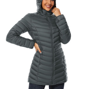 Drain Sports Unisex Hooded Quilted <b>Jacket</b> Long <b>Slim</b> <b>Fit</b> Windproof Waterproof Breathable Winter Solid Color Polyester Wadding - Product Image 1
