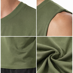 Camiseta sin mangas deportiva informal de punto para hombre, transpirable, con cuello redondo, para gimnasio, entrenamiento y correr, estilo urbano, CHALECO PARA HOMBRE - Product Image 2