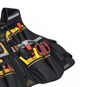 Men's <b>Tool</b> Vest With Multiple Pockets Breathable Polyester Cotton Workwear For Electrician Carpenter Outdoor Use - Product Image 5