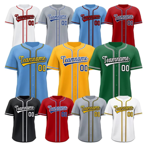 Maillot de baseball vierge à prix de gros usine, personnalisable avec nom, numéro et logo, grande taille, respirant, 100 % polyester, à rayures - Product Image 6
