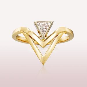 Anillo de Oro Sólido de 14K con Diamante de Corte Triangular de 0.51 CT Cultivado en Laboratorio, Estilo Moderno, para Mujer, Regalo de Boda para Novia - Product Image 1